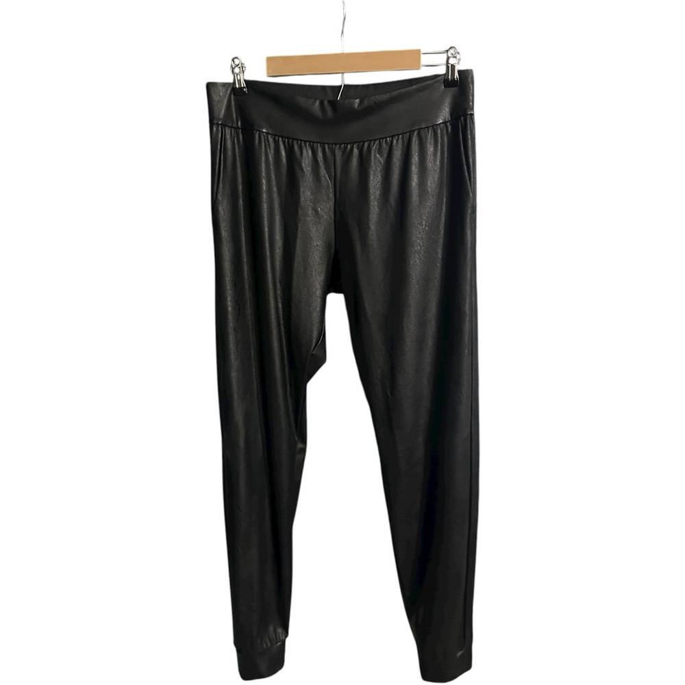 Commando Faux Leather Jogger Pants Black Size Large
